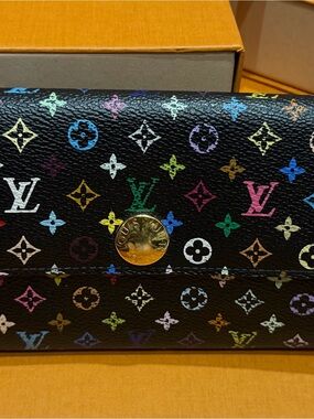 Louis Vuitton Black Multicolor Monogram Snap Wallet